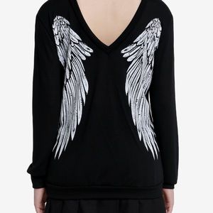 Angel‎ Back Wing Long Sleeve Top Hot Topic Supernatural Costume Cosplay